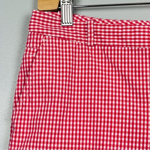Talbots pink gingham Bermuda style flat front cotton spandex shorts, size
8. - Picture 3 of 7